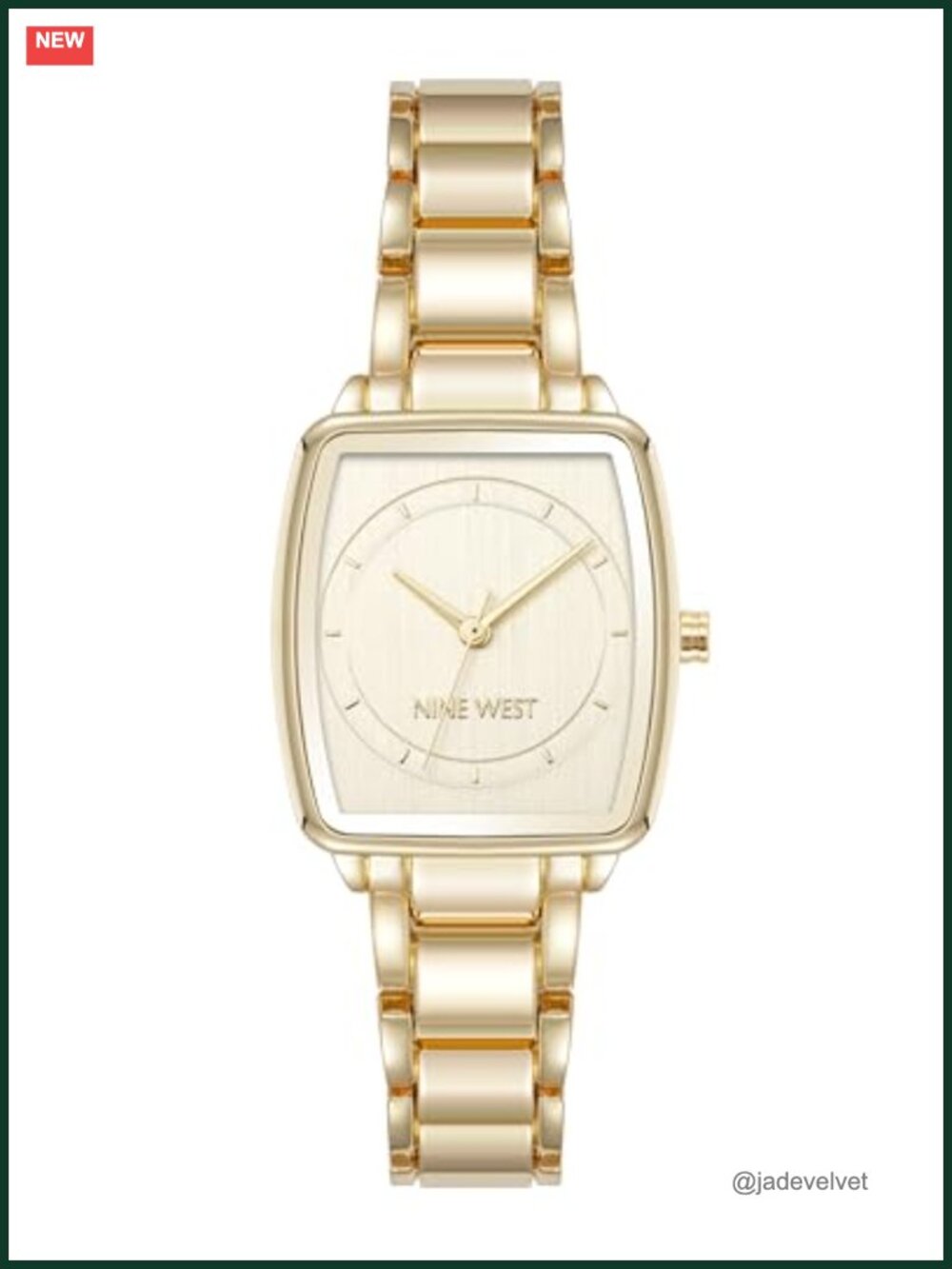 Crystal Accented Bangle Watch & Bracelet Set Gold-Tone Adjustable Link Dress